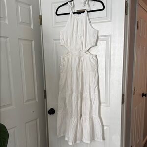 JCrew Elegant White Halter Dress